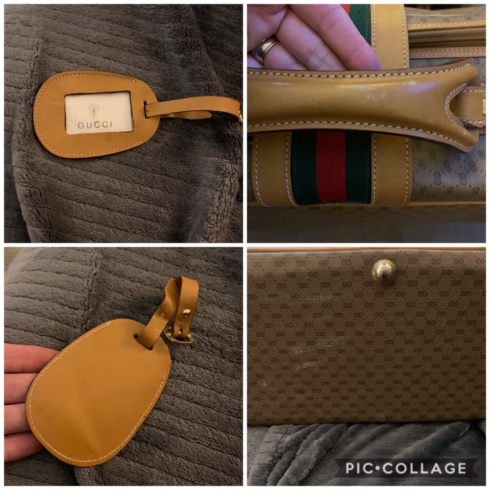 Vintage Gucci tan micro GG canvas zipper suitcase - Picture 8 of 8